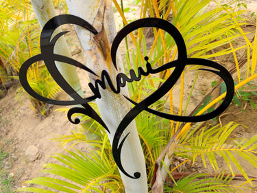 Maui Heart Infinity Metal Sign